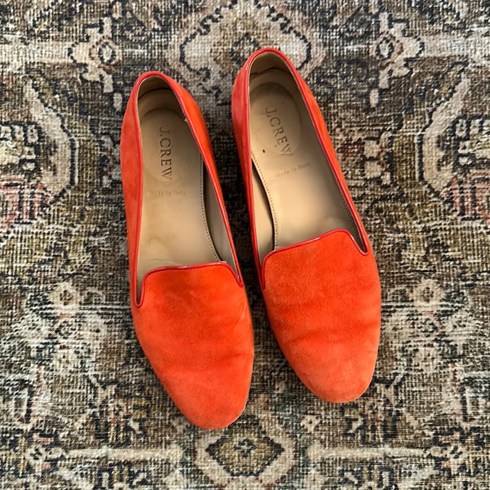 J.Crew Orange Suede Loafers
